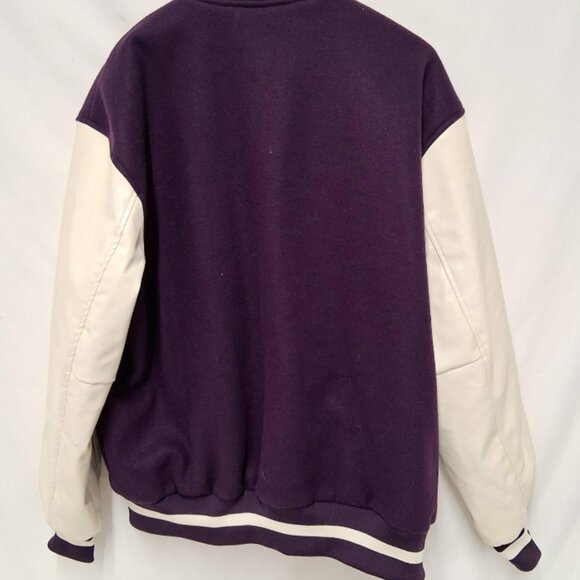 H&M Purple Varsity Jacket with Letter 'B' Patch Size Large - Picture 5 of 9